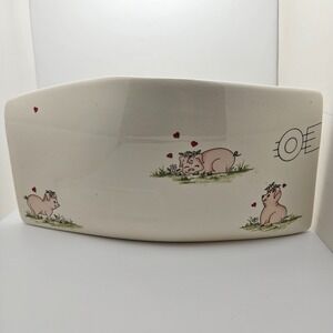 Vintage Pig Wall Mail Holder Letter Organizer Ceramic Farmhouse Nursery Decor